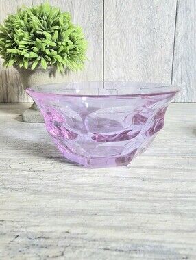 Moser Alexandrite Neodymium Crystal Finger Bowl Art Glass Purple Color Change